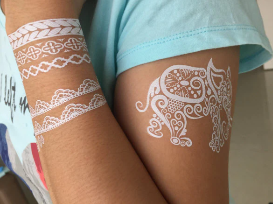 White lace tattoos