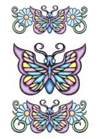 Papillons Glitter (3 Tattoos)