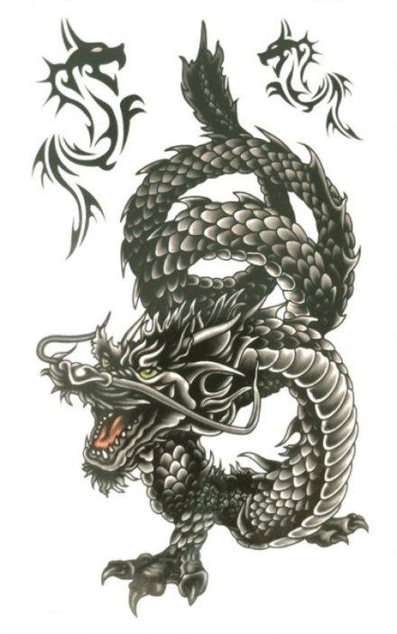 Tatouage minimaliste du Dragon.