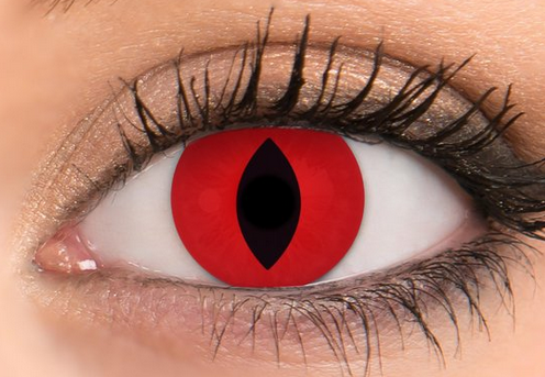Lentilles de contact de couleur rouge oeil de chat