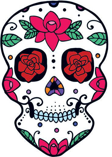 Roses Skull Day of the Dead Tattoo