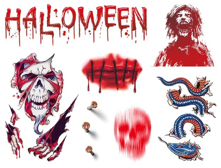 Schlangen und Totenköpfe Halloween Tattoo