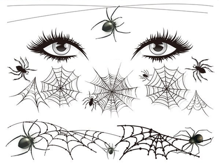 Halloween Spinne / Spinnennetz Gesichtsmaske