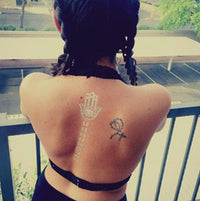 Alyssa Milano - Charm Cross Tattoo