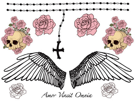 Amor Vincit Omnia Crânes & Roses (10 Tattoos)