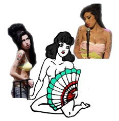 Amy Winehouse - Fille éventail Tattoo