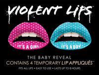 Baby Reveal (Boy/Girl) Violent Lips (4 Lip Tattoo Sets)