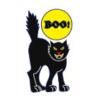 Schwarze Katze Boo Tattoo