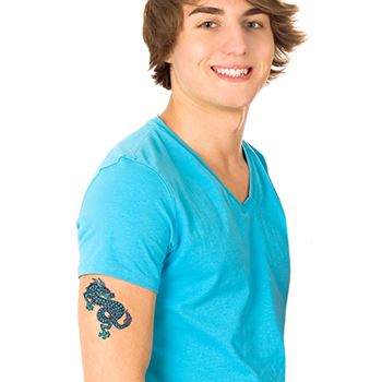 Blauwe Draak Tattoo