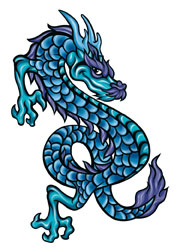 Dragon Bleu Tattoo