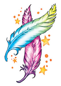 Feathers & Stars Tattoo