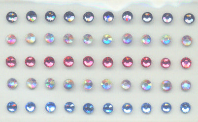 Gemmes Corps Roses, Claires & Multicolores (50 Crystaux)