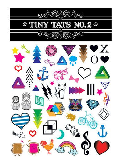 Bunte Tiny Tats Tattoo Sammlung