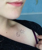Coole Sonne & Mond Tattoos