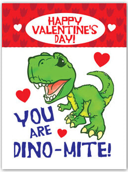 Dino-Mite Carte de Tatouage Saint Valentin