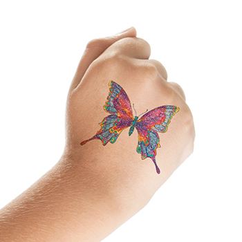 Extatische Vlinder Glitter Tattoo
