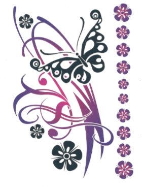 Flirty Schmetterling Mit Blumen Tattoo