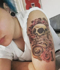 Freedom Crâne & Roses Sleeve Tattoo