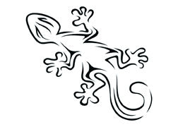 Gecko Tribal Drôle Tattoo