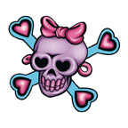 Girly Skull Bogen Tattoo