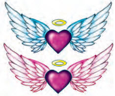 Glitter Angel Wings Tattoos