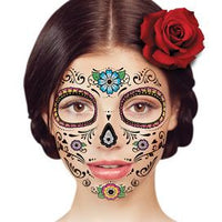 Masque Visage Fleurs Paillettes Tattoo