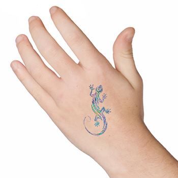 Glitzer Gecko Tattoo