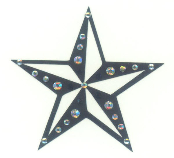 Amscan Red Glitter Self-Adhesive Body Jewelry Stars - 3-Pack Of Sparkly Temporary Face/Body Gems