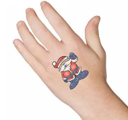 Père Noël Saluant Tattoo Paillettes