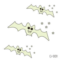 Glow in the Dark Bats with Stars False Halloween Tattoo