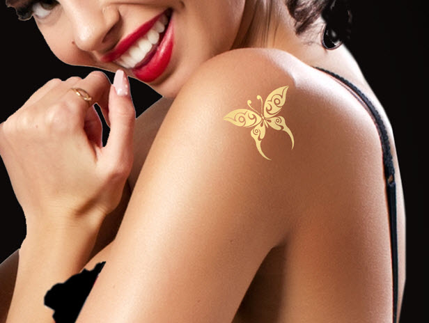 Tatuagem Borboleta Dourada