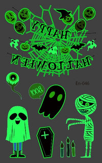 Tatouage éphémère d'Halloween "Graveyard Glow in the Dark" 