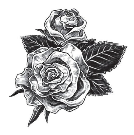 Tatuaggio Di Rosa Grigia