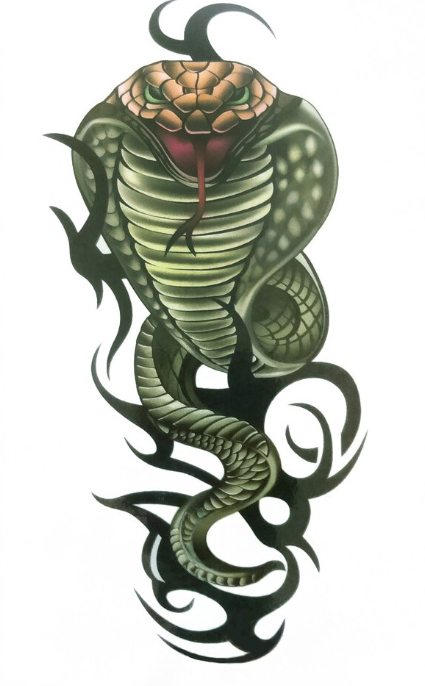 Green Royal Cobra | Temporary Tattoos