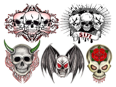 Sändige Totenköpfe (5 Tattoos)