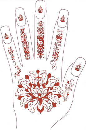 Teej Left Hand Henna Tattoo