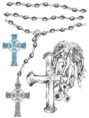 Holy Angel Cross Skyn Demure Tattoos