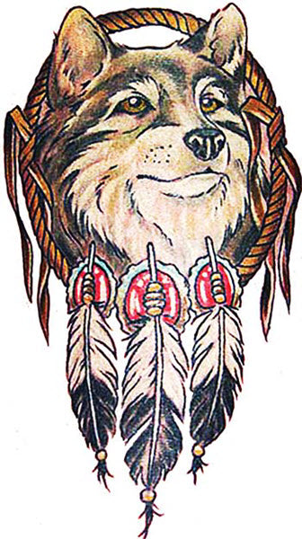 Indianer Wolf Tattoo