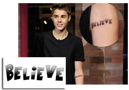 Justin Bieber - Tatuaggio Believe