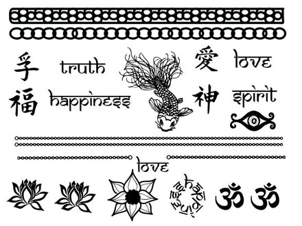 Kanji, Halskette & Lotusblumen (23 Tattoos)