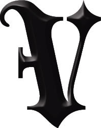 Gothic Letter 'V' Tattoo