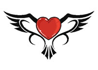 Vogel Herz Tattoo
