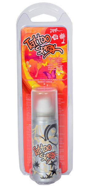 Oranje Mango Tango Tattoo Spray 50 ml + 3 Sjablonen