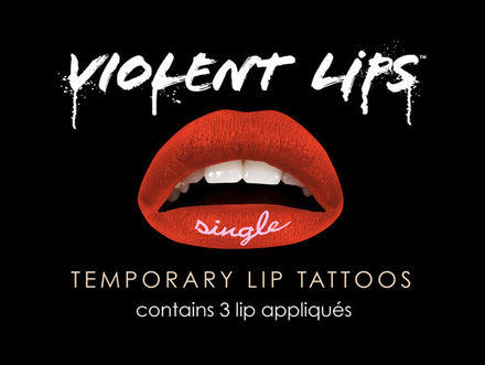 Orange Single Violent Lips (3 Lippen Tattoo Sätze)