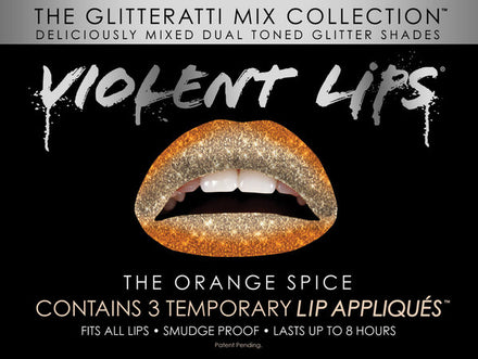 Violent Lips Orange Spice Glitteratti Mix (3 Set Tatuaggi Labbra