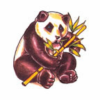 Tatuaggio Di Panda Che Mangia