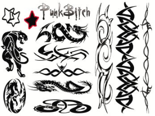 Tatuagens Tribais Pretas (12 tatuagens)