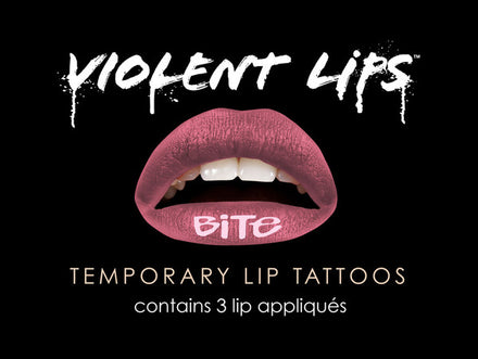 Pink Bite Violent Lips (3 Lippen Tattoo Sätze)