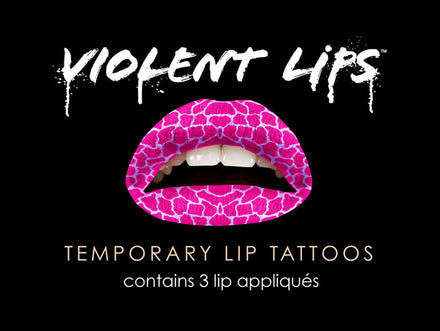 Pink Giraffe Violent Lips (3 Lippen Tattoo Sätze)