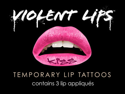 Pink Kiss Violent Lips (3 Lippen Tattoo Sets)